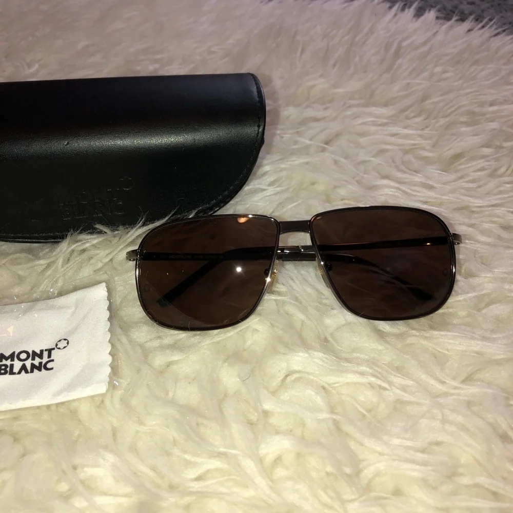 MONTBLANC Gunmetal Frame Mens Sunglasses with Case